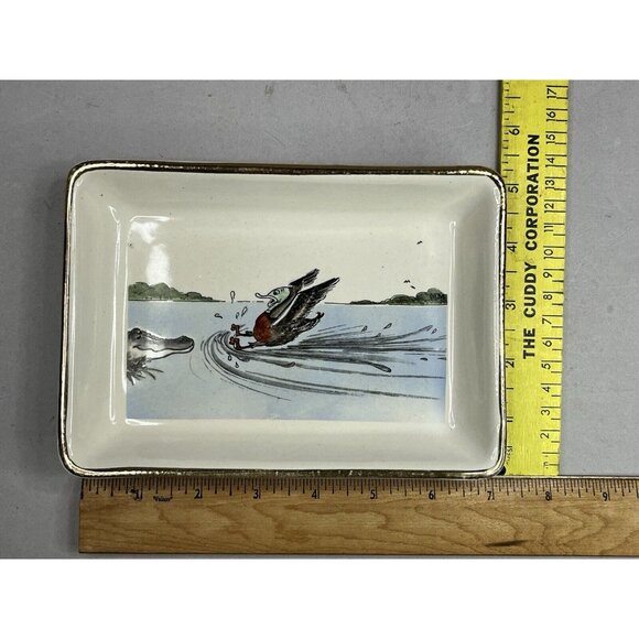 Delano Studios "Close Call" Gator & Duck Trinket Tray Coin Dish Vintage 1962 - Picture 7 of 7